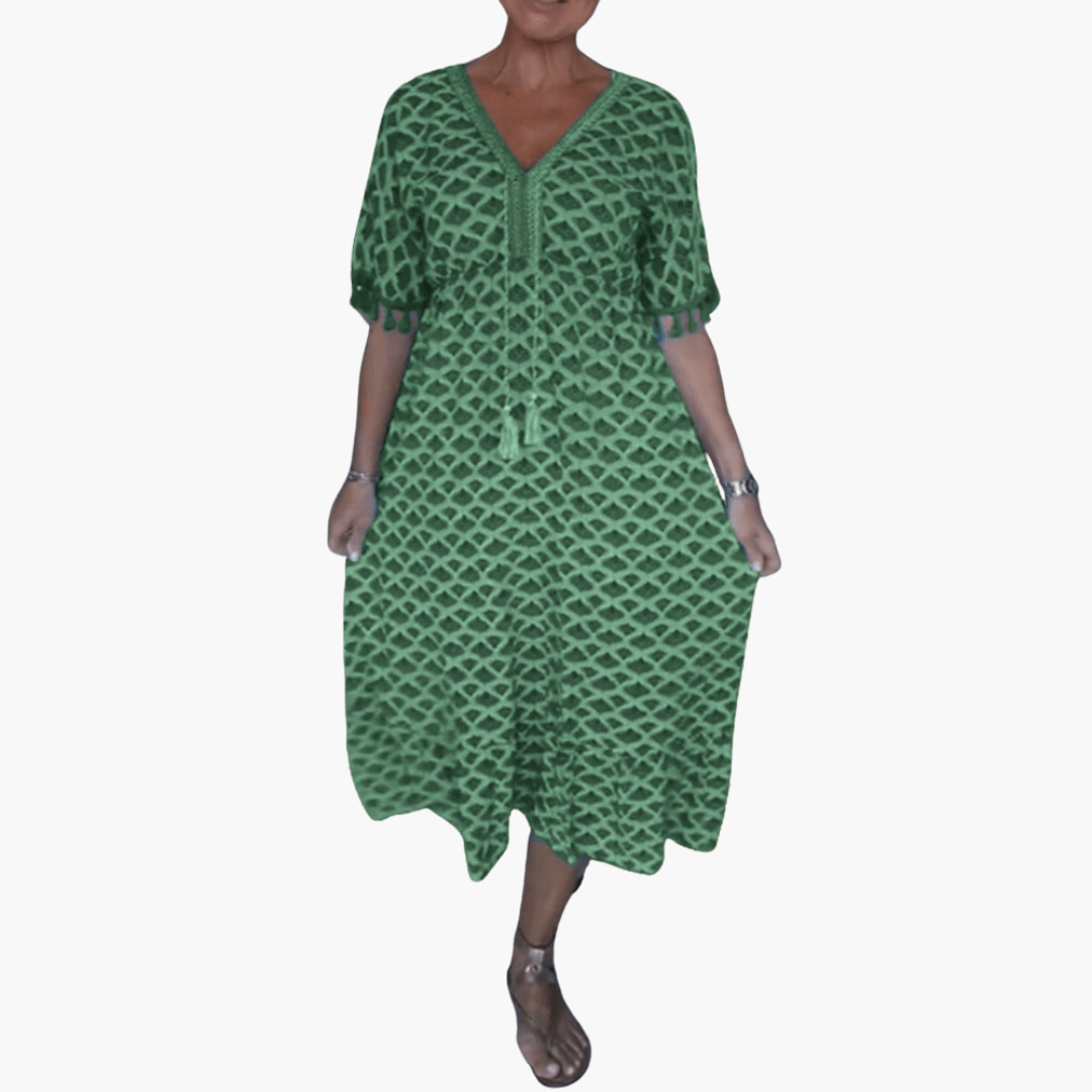 Damen Sommerkleid – V-Ausschnitt Lässiges Freizeitkleid