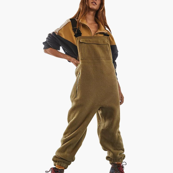 Fleece Latzhose mit Trägern für Damen