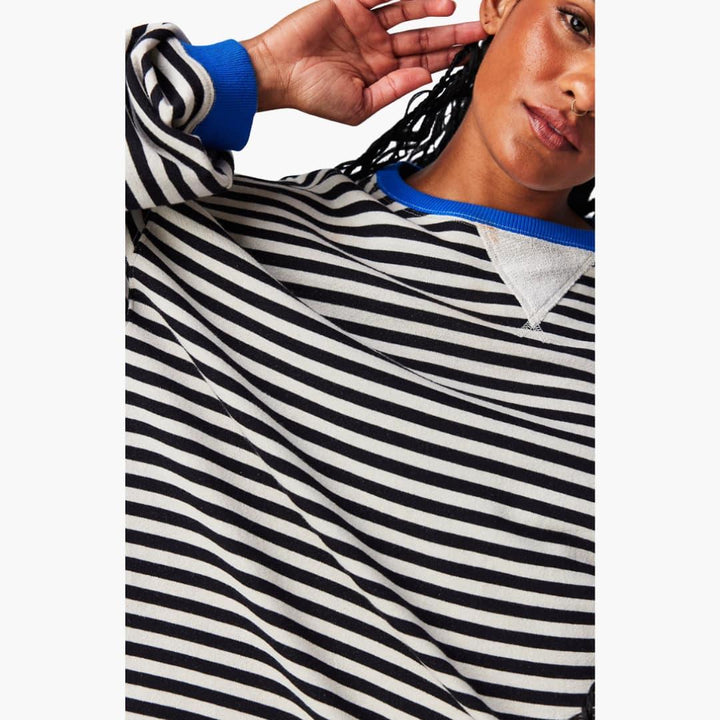 Damen Streifen Oversized Sweatshirt – Lässiger Langarm Pulli