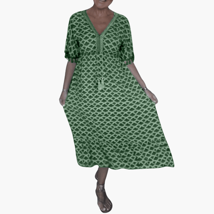 Damen Sommerkleid – V-Ausschnitt Lässiges Freizeitkleid