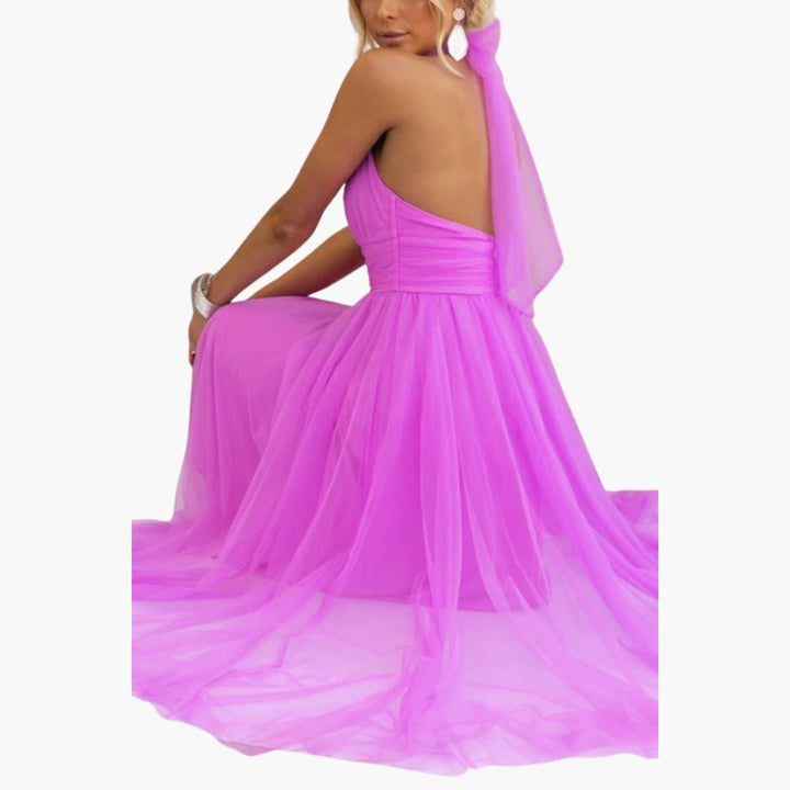 Damen Tüllkleid mit Neckholder – Elegantes Festkleid