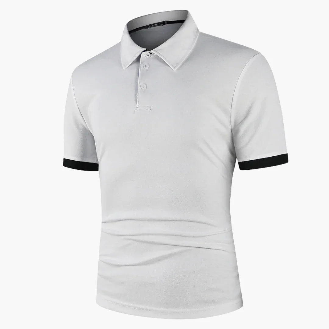 Geripptes Poloshirt mit Kontrast für Herren