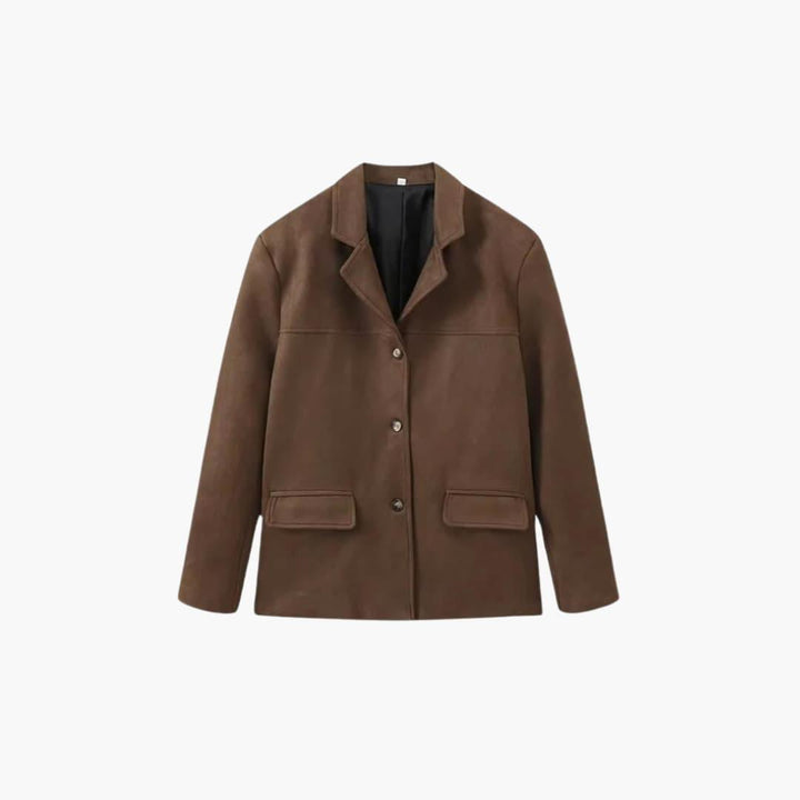 Trendige Damen-Wildlederjacke mit Knopfleiste – Stilvoll & Bequem