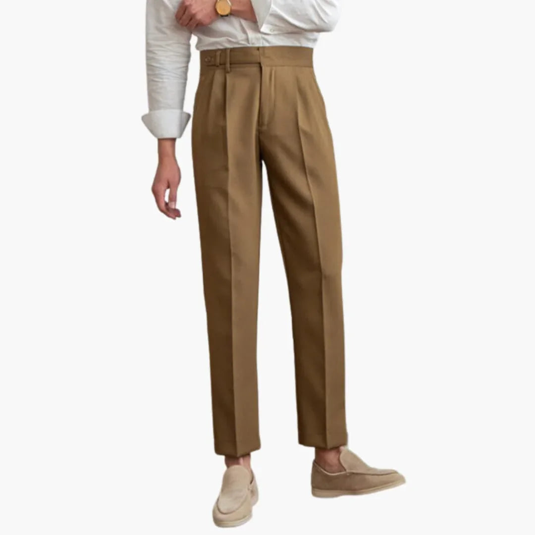 Faltenfront Hochtaillehose für Herren