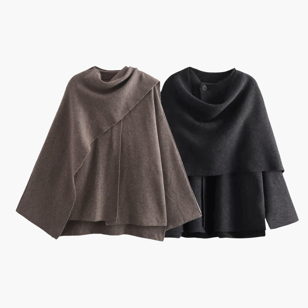 Cape Mantel mit Drapierung für Damen