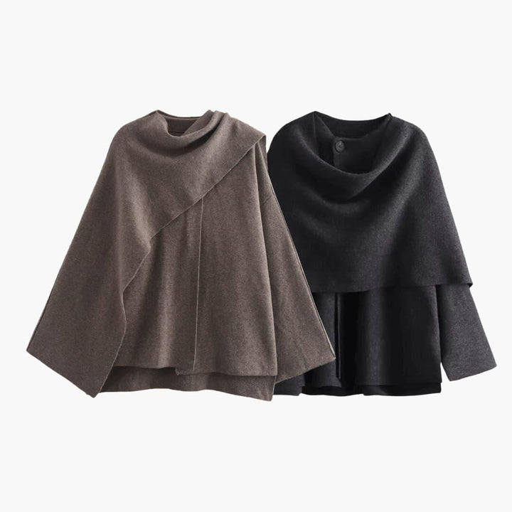 Cape Mantel mit Drapierung für Damen