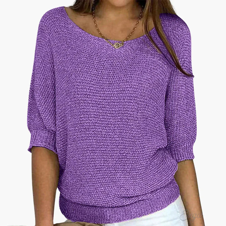 Gerippter Strickpullover für Damen