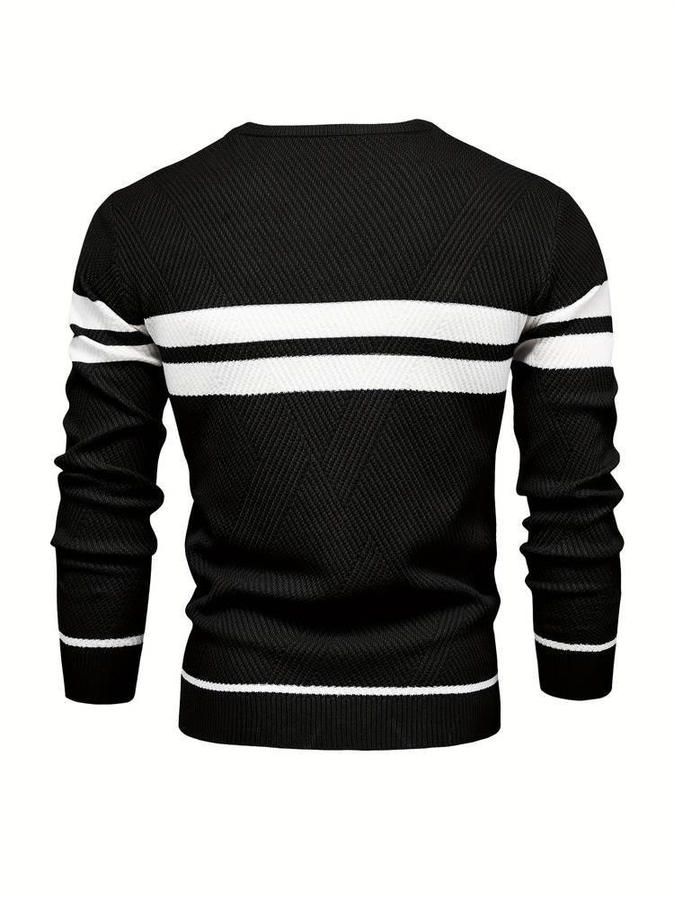 Herren-Strickpullover mit Streifen