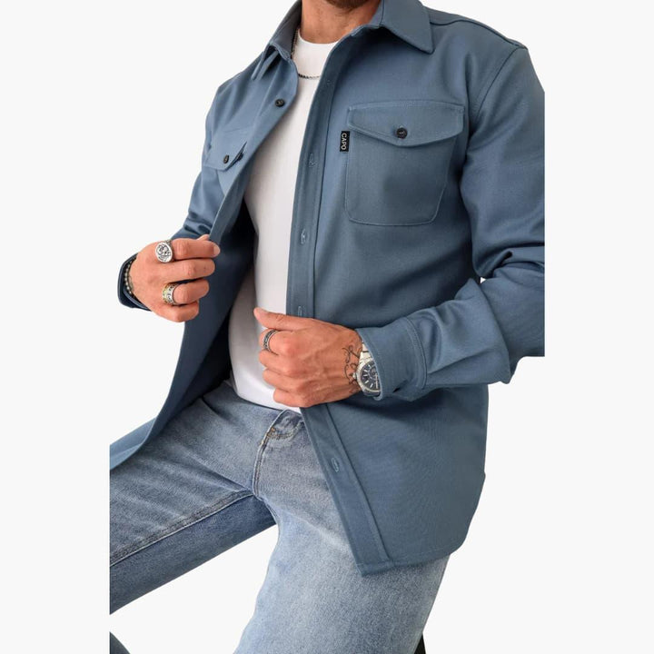 Minimalistisches Button Front Hemdjacke für Herren