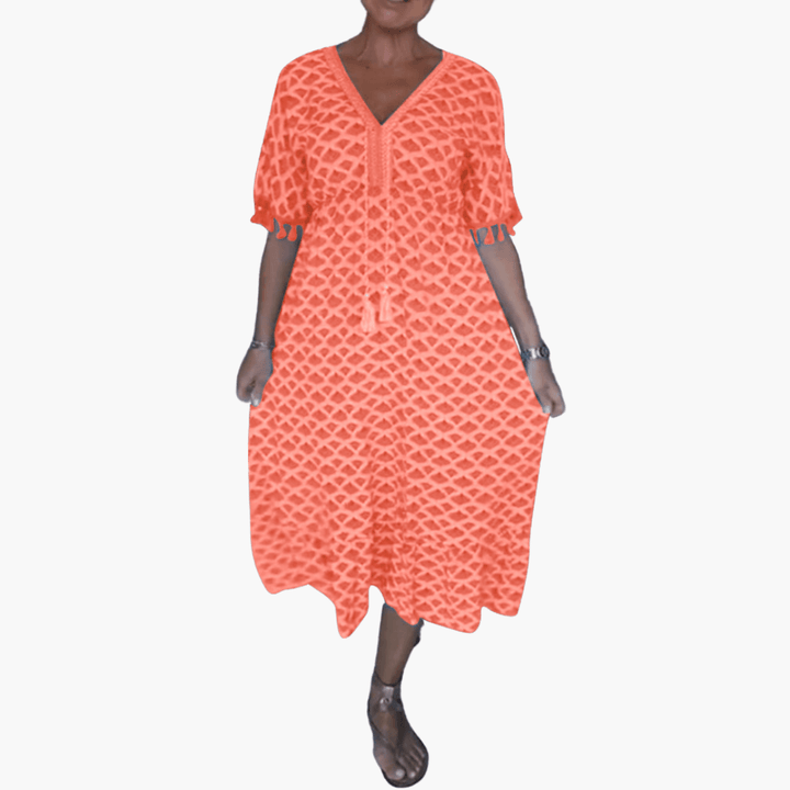 Damen Sommerkleid – V-Ausschnitt Lässiges Freizeitkleid