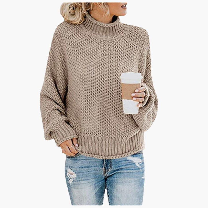 Strickpullover mit hohem Kragen für Frauen – gemütlich & stilvoll