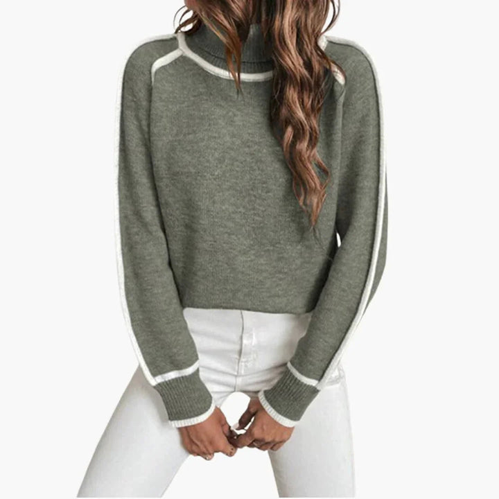 Gestreifter Rollkragenpullover für Damen