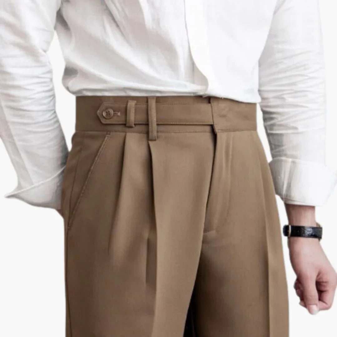 Faltenfront Hochtaillehose für Herren