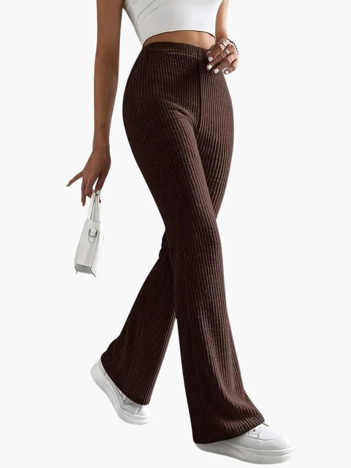 Hohe Taille Weitbein Hose für Damen
