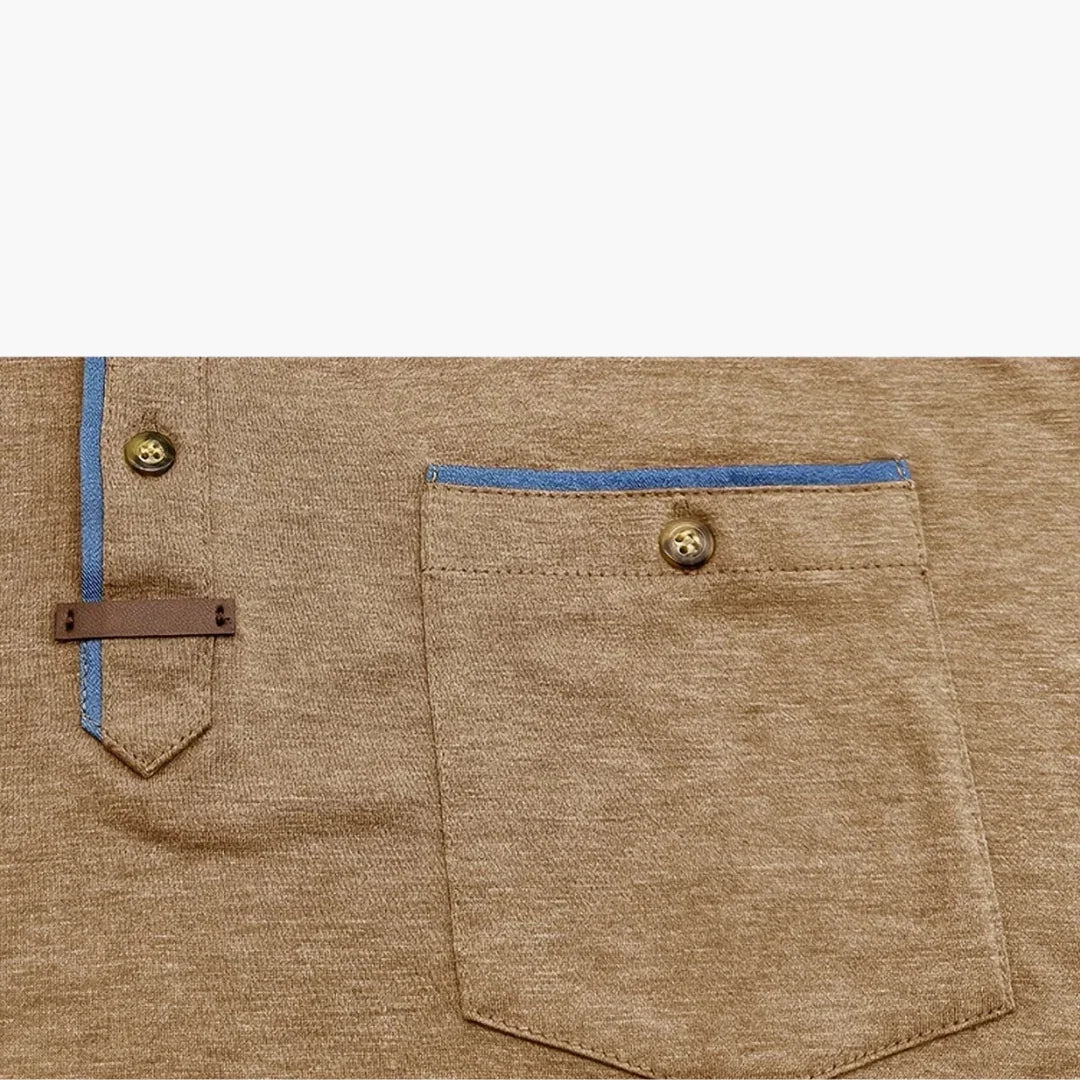 Henley T-Shirt mit Ziernähten für Herren