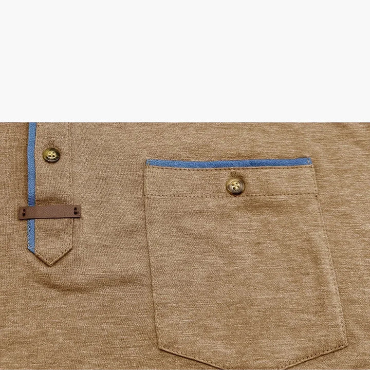 Henley T-Shirt mit Ziernähten für Herren