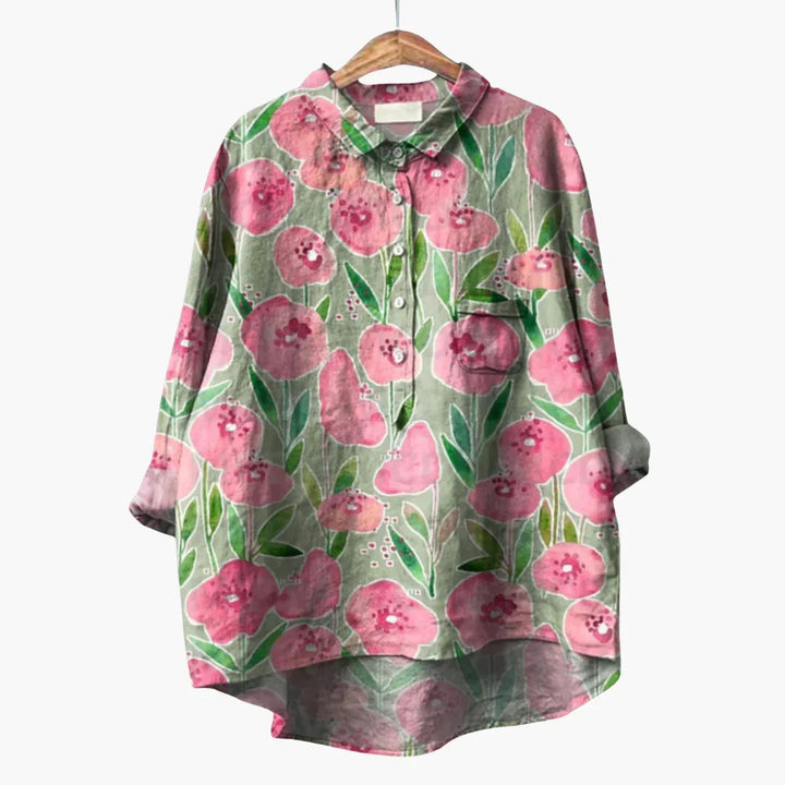 Handgefertigte Blumen Bluse für Damen