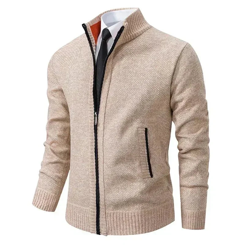 Gerippter Rollkragen Strickpullover für Herren
