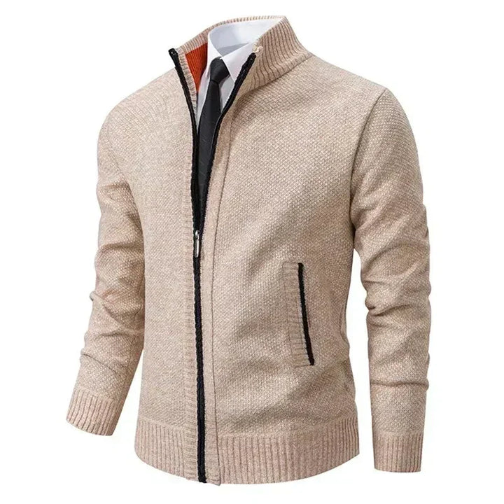 Gerippter Rollkragen Strickpullover für Herren
