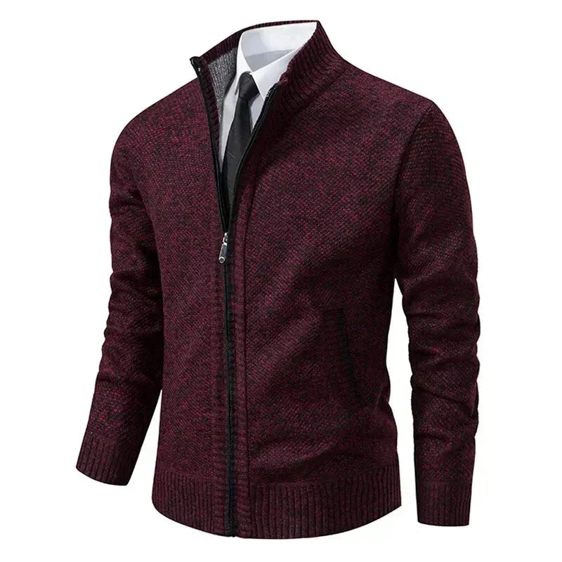Gerippter Rollkragen Strickpullover für Herren