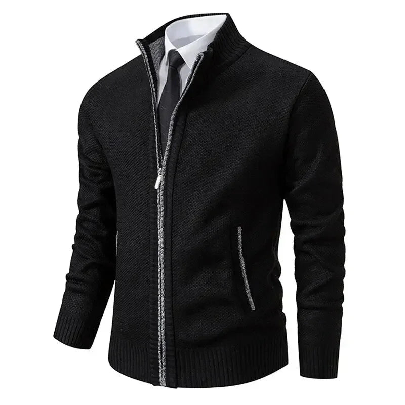Gerippter Rollkragen Strickpullover für Herren