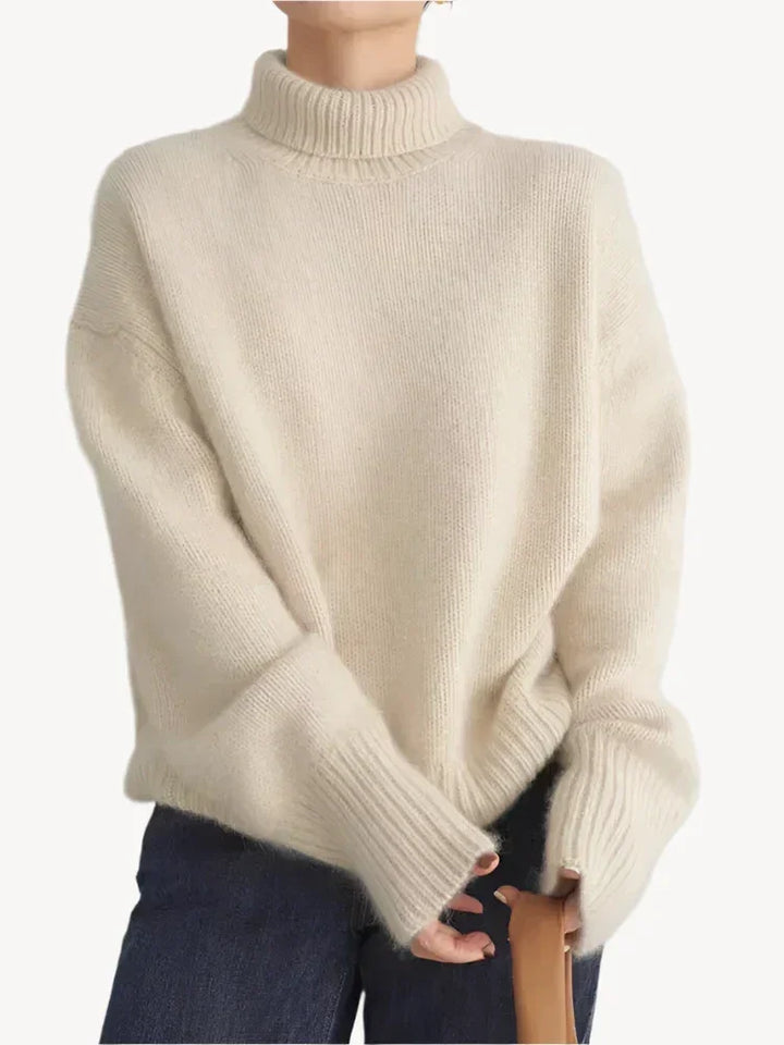 Gerippter Rollkragenpullover für Damen