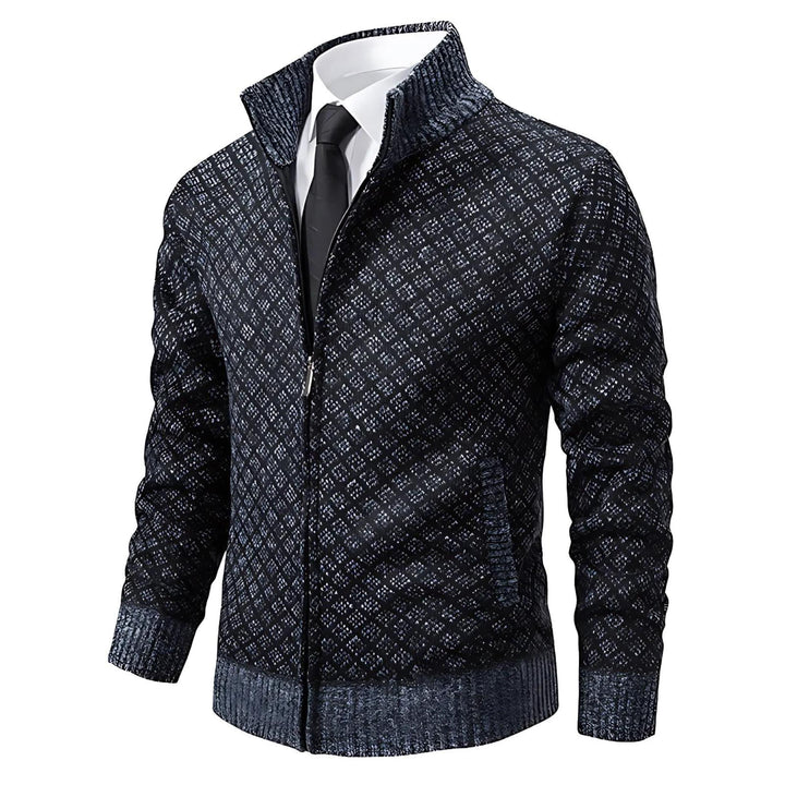 Gerippte Strickjacke mit Reißverschluss für Herren