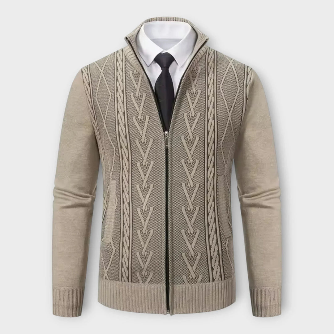 Gestrickte Strickjacke mit Futter für Herren