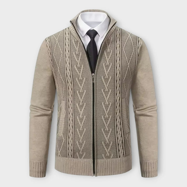 Gestrickte Strickjacke mit Futter für Herren