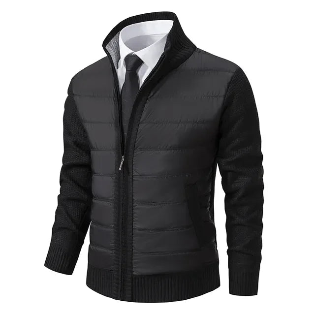 Gesteppt Jacke mit Strickärmeln für Herren