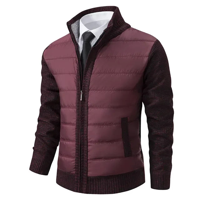 Gesteppt Jacke mit Strickärmeln für Herren