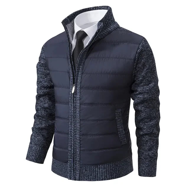 Gesteppt Jacke mit Strickärmeln für Herren