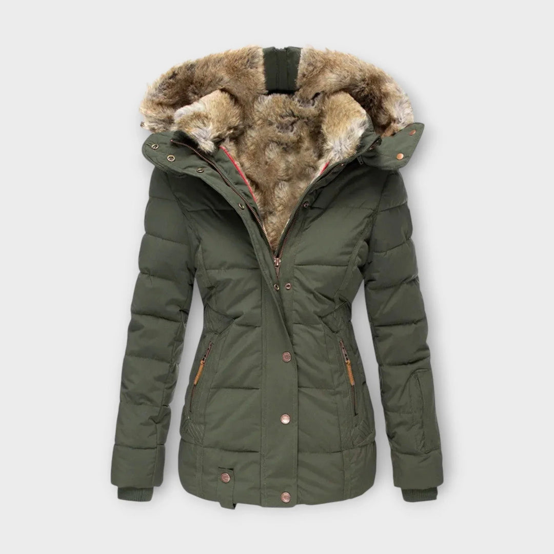 Pelzgefütterter Wintermantel für Damen