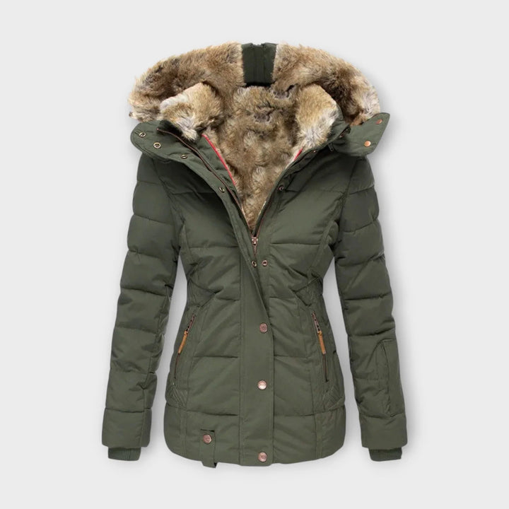 Pelzgefütterter Wintermantel für Damen