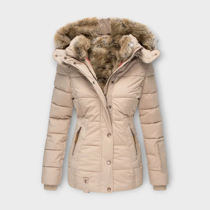 Pelzgefütterter Wintermantel für Damen