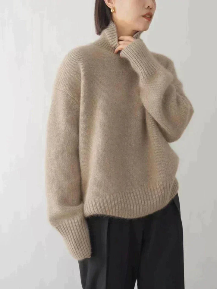 Gerippter Rollkragenpullover für Damen