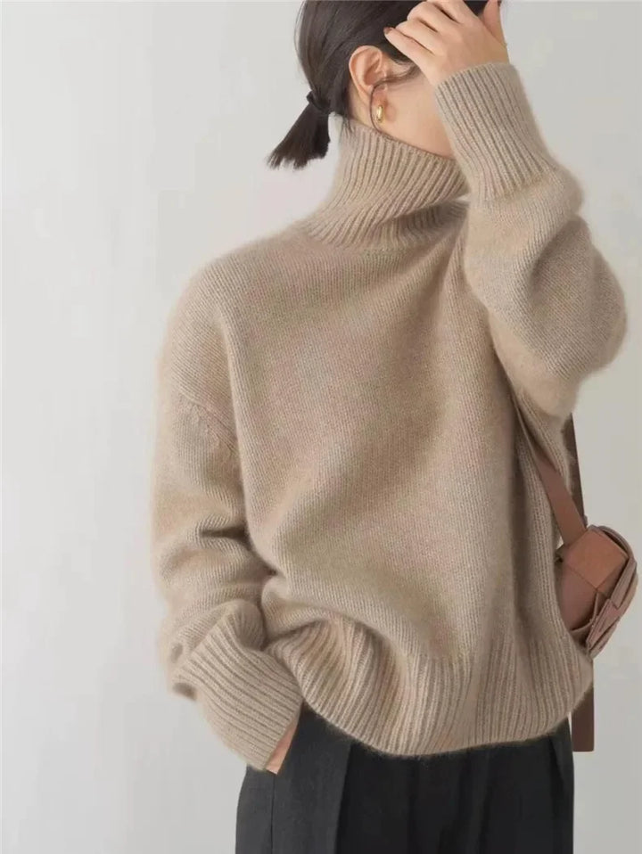 Gerippter Rollkragenpullover für Damen