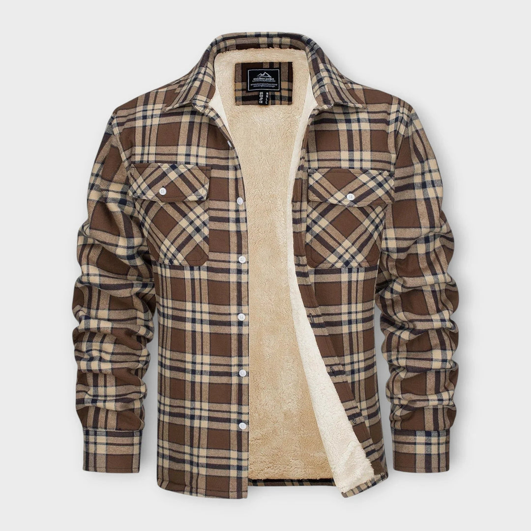 Kariertes Overshirt mit Fleece-Futter für Herren
