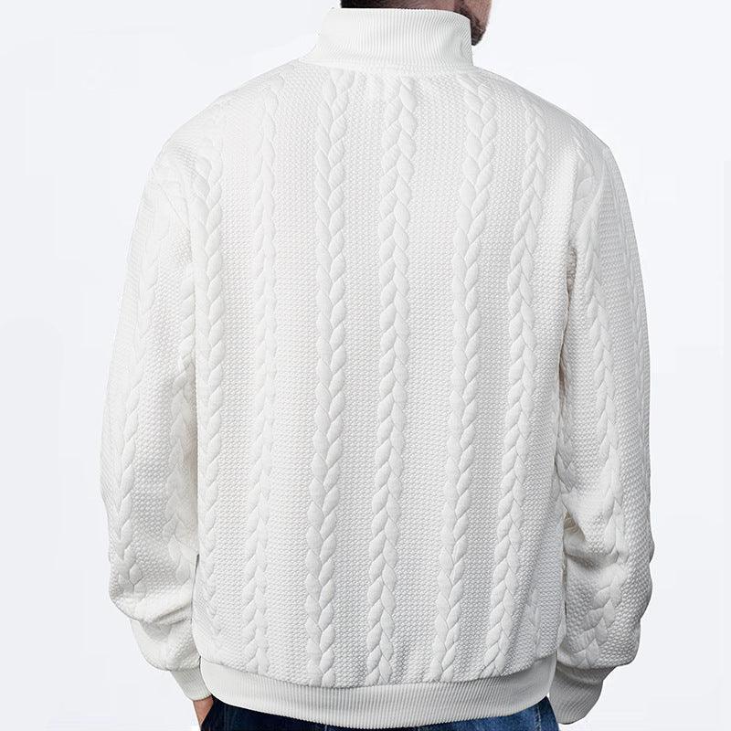 Zopfstrick Viertelreißverschluss Pullover für Herren