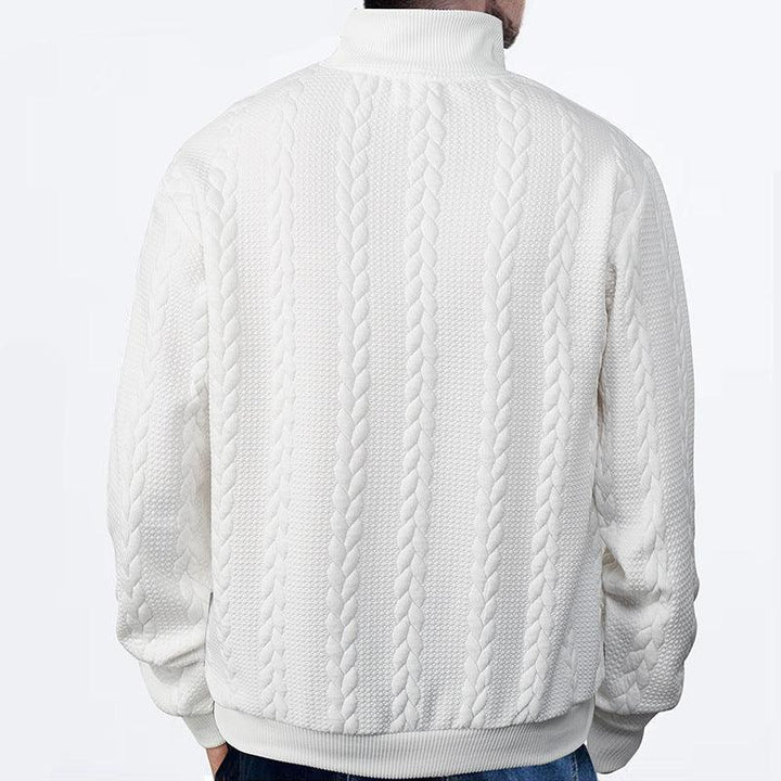 Zopfstrick Viertelreißverschluss Pullover für Herren