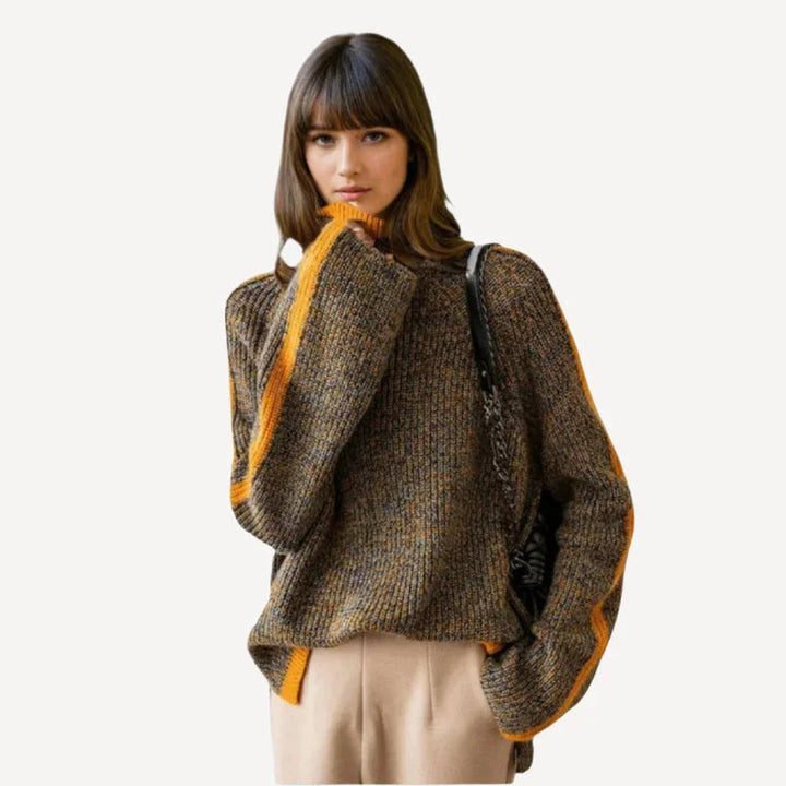Gerippter Rollkragenpullover für Damen