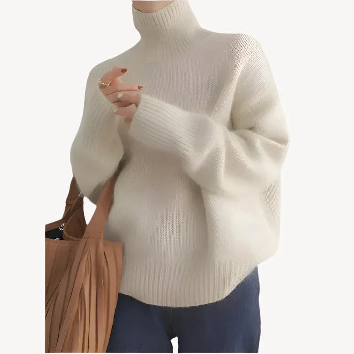 Gerippter Rollkragenpullover für Damen