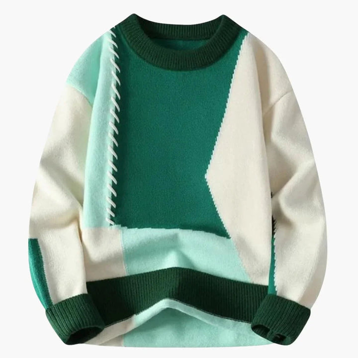 Patchwork Strickpullover für Herren