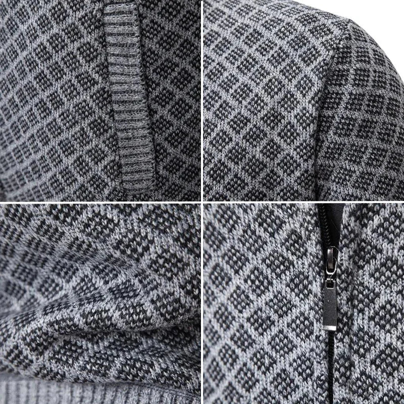 Gerippte Strickjacke mit Reißverschluss für Herren