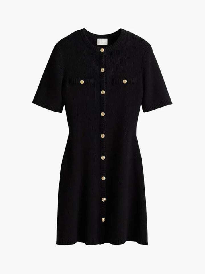 Knopfleiste Minikleid Kurzarm für Damen