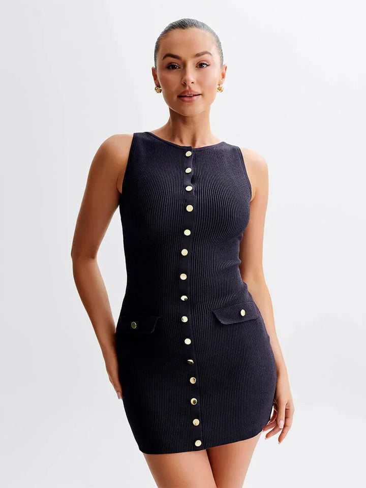 Ärmelloses Strick-Minikleid für Damen