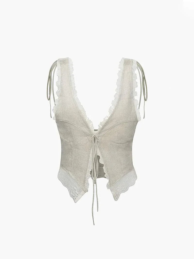 Ärmelloses Spitzentop für Damen