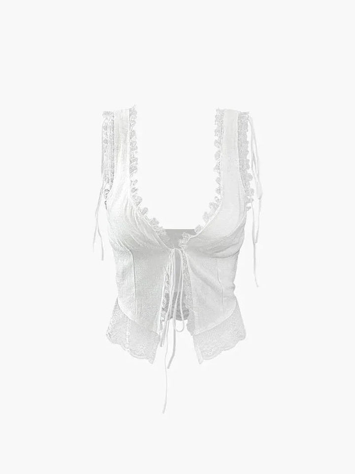 Ärmelloses Spitzentop für Damen