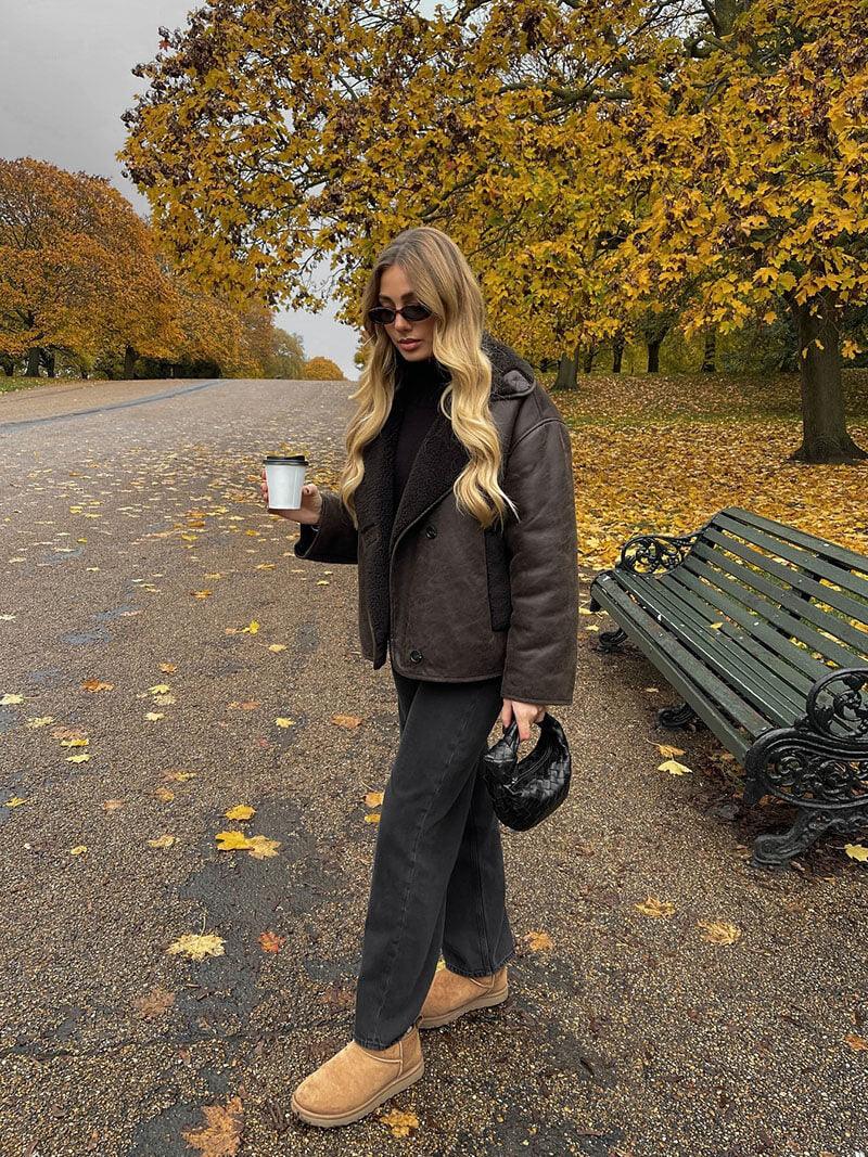 Knopfdetails Langarmjacke für Damen
