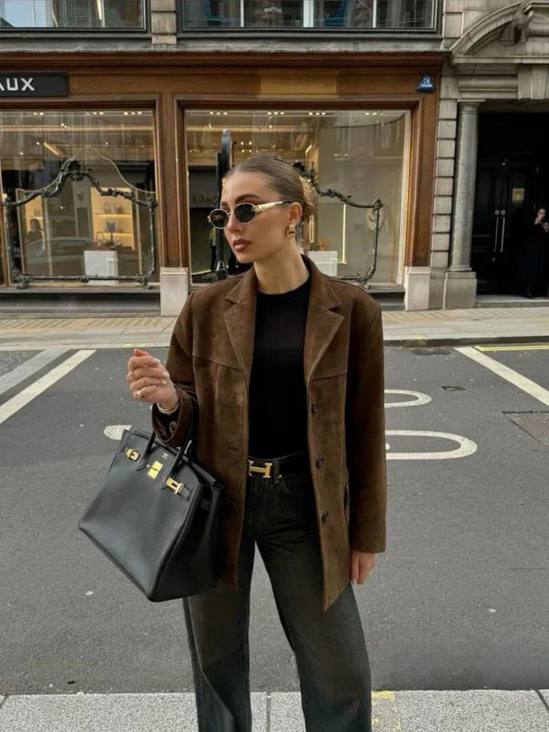 Wildlederoptik Kurzjacke für Damen